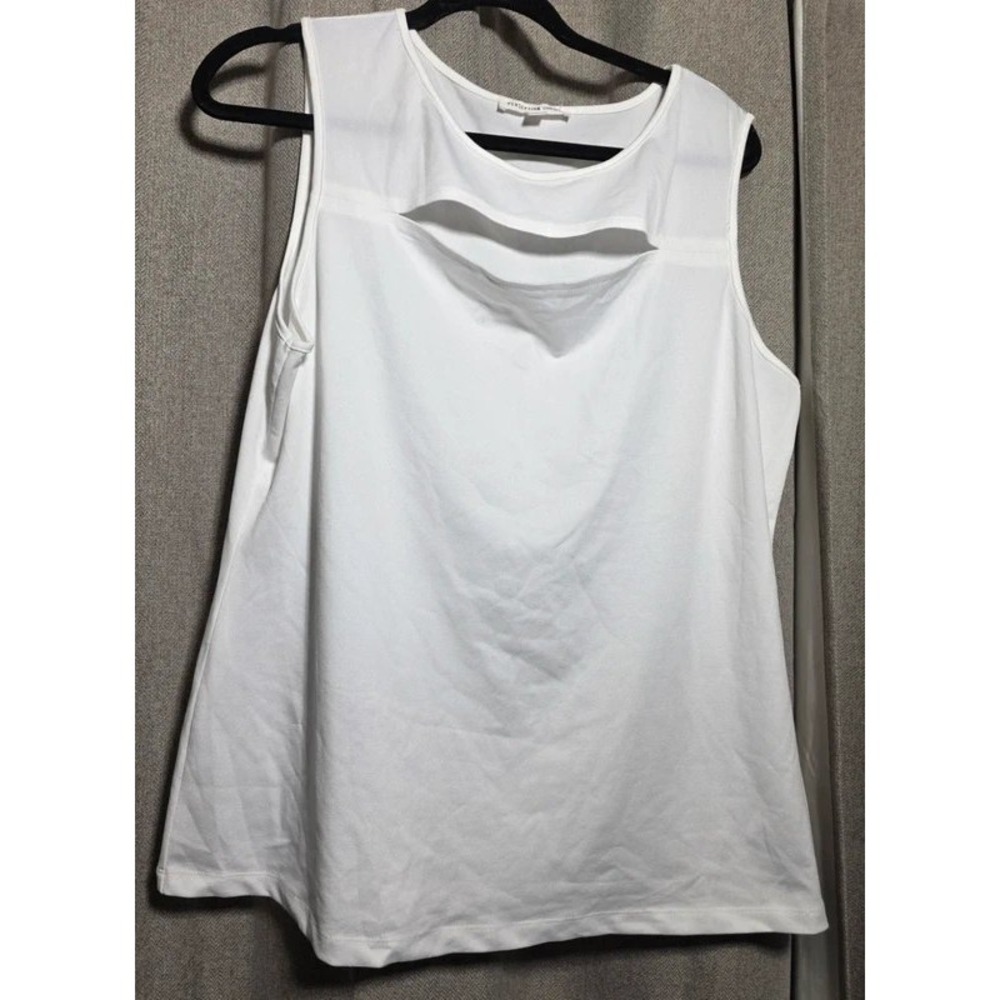 Perception Concept Women White Cutout Sleeveless Tank Top XL